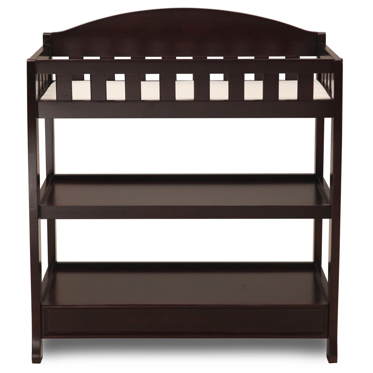 Modern Dark Brown Wooden Baby Changing Table with Safety Rail Pad and Strap LuxuryLifeWay Online Store