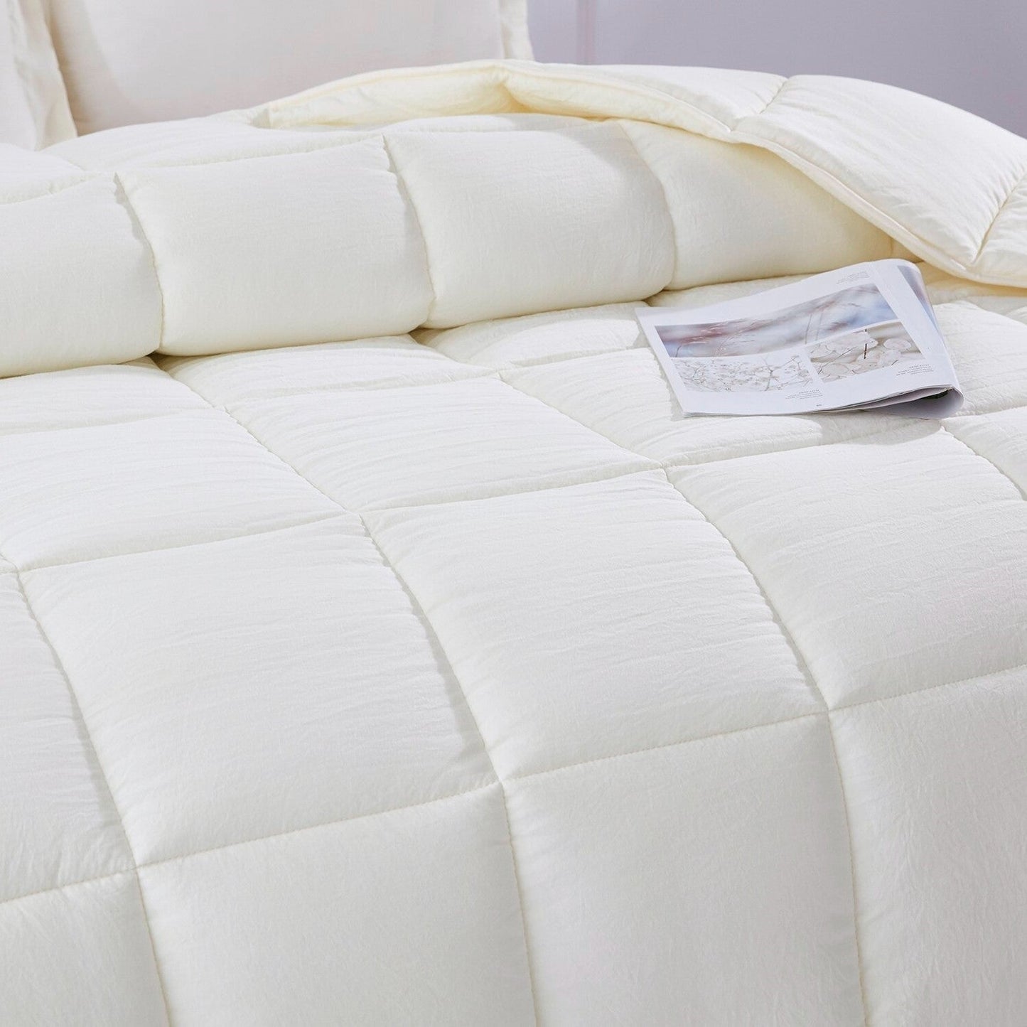 King Size Off White 3 Piece Microfiber Reversible Comforter Set LuxuryLifeWay Online Store