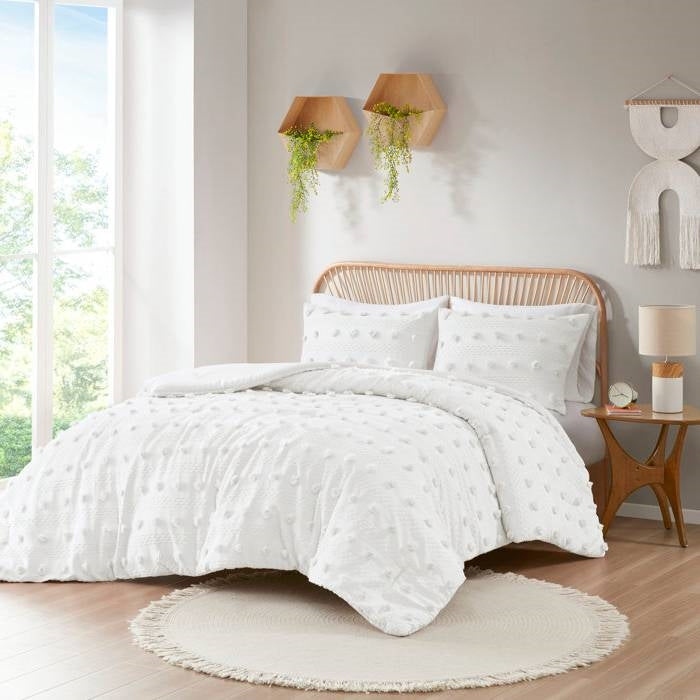 Full/Queen 3-Piece Ivory Pompom Microfiber Comforter Set LuxuryLifeWay Online Store