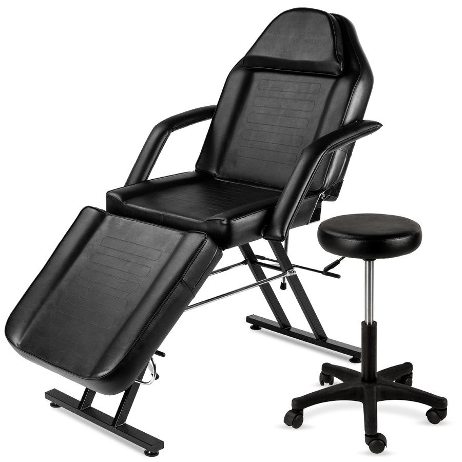 Black Adjustable Massage Bed Salon Chair w/ Hydraulic Stool LuxuryLifeWay Online Store