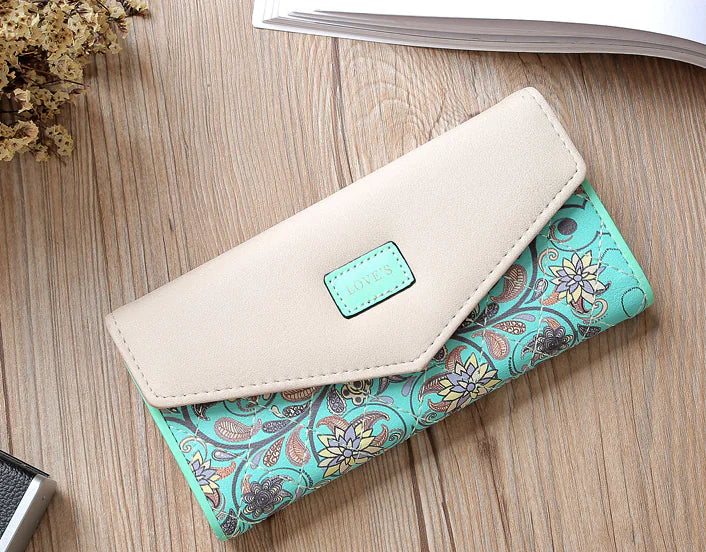 Fashion Women Leather Envelope Clutch Wallet Long Card Holder Purse Bag Handbag