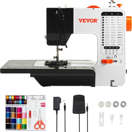 Sewing Machine, Portable Sewing Machine for Beginners with 38 Built-in Stitches & Reverse Sewing, Dual Speed Sewing Machine with Extension Table Foot Pedal, Accessory Kit Family Home Travel LuxuryLifeWay Online Store