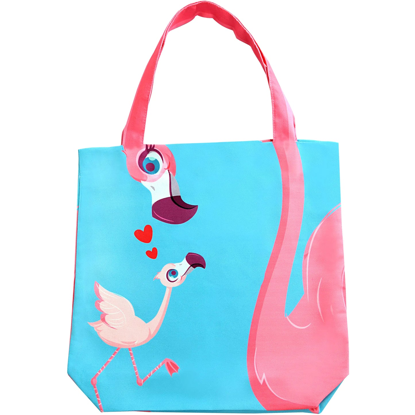 Flamingo Gift Bag - Pink Flamingo Gifts for Women- Flamingo Purses and Handbags - Flamingo Teacher Gifts Reusable Tote - Aesthetic Mothers Day Gifts - Book Tote - Flamingo Tote Bag (Blue - Flamingo)