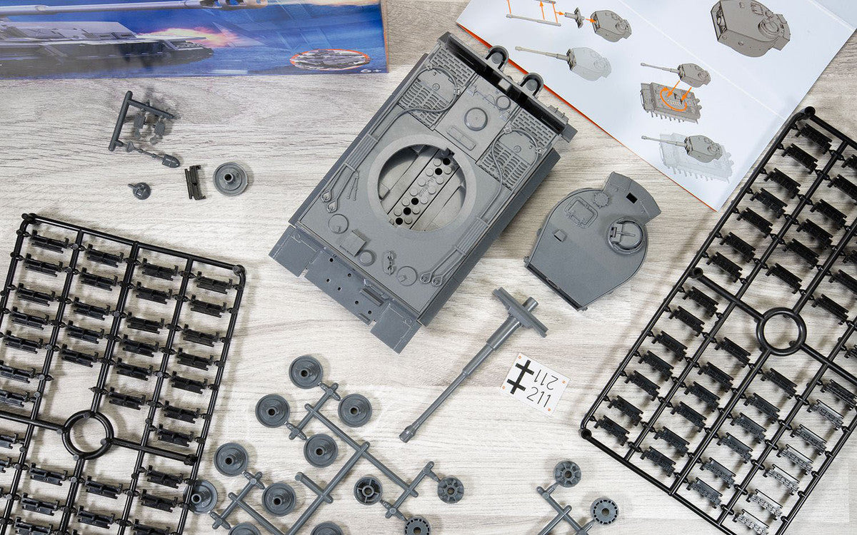 Skill 1 Model Kit Tiger I Tank "German Army" Snap Together Painted Plastic Model Tank Kit 1/35 Scale by Airfix Quickbuild LuxuryLifeWay Online Store