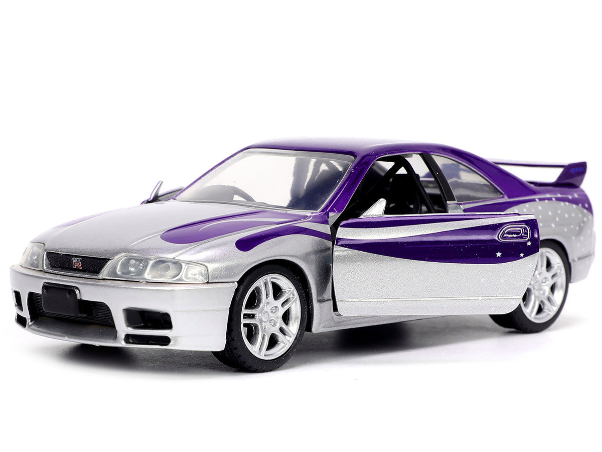 1995 Nissan Skyline GT-R (BCNR33) Purple and Silver Metallic "Fast & Furious" Series 1/32 Diecast Model Car by Jada LuxuryLifeWay Online Store