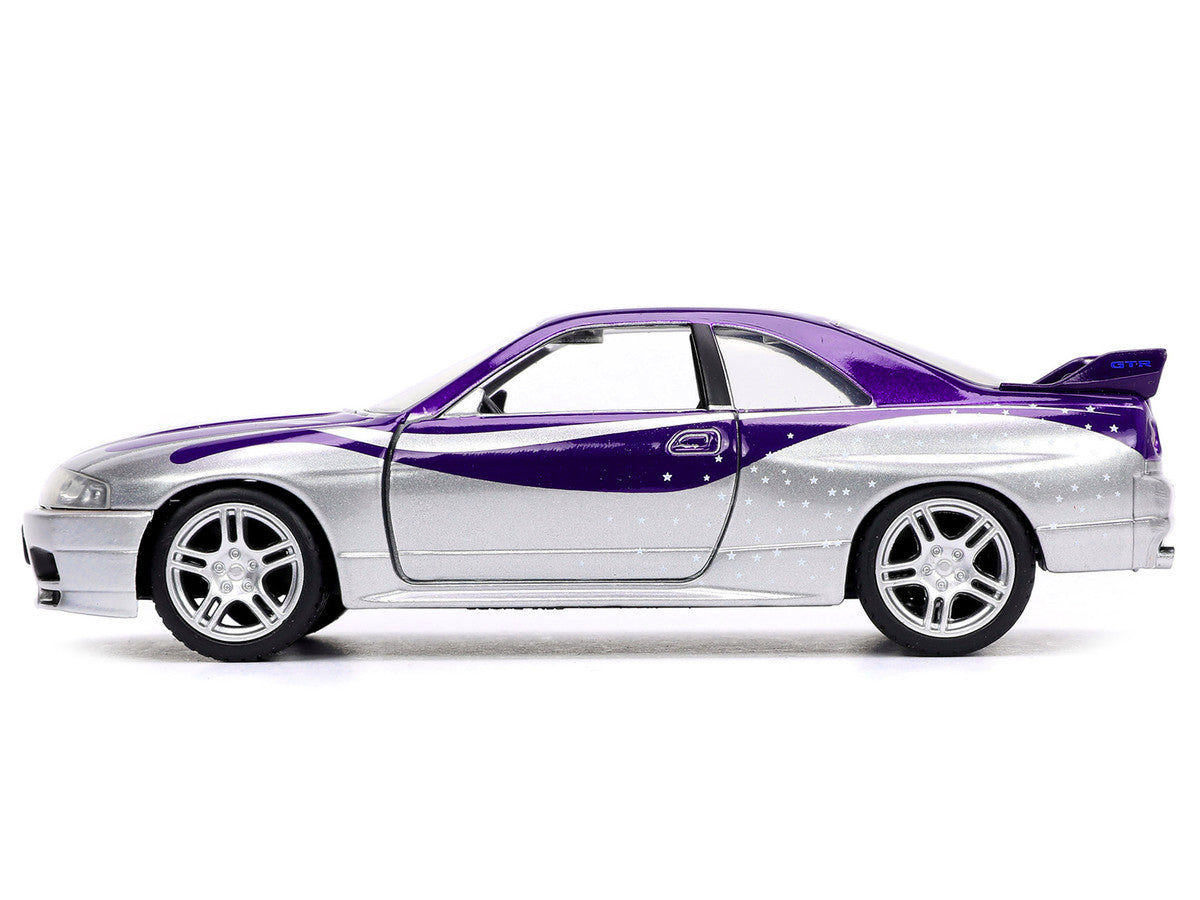 1995 Nissan Skyline GT-R (BCNR33) Purple and Silver Metallic "Fast & Furious" Series 1/32 Diecast Model Car by Jada LuxuryLifeWay Online Store