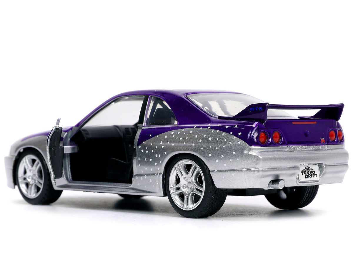 1995 Nissan Skyline GT-R (BCNR33) Purple and Silver Metallic "Fast & Furious" Series 1/32 Diecast Model Car by Jada LuxuryLifeWay Online Store