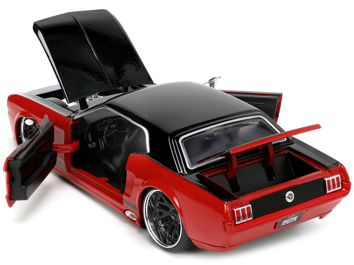 1965 Ford Mustang Custom Red and Black "Bigtime Muscle" Series 1/24 Diecast Model Car by Jada LuxuryLifeWay Online Store