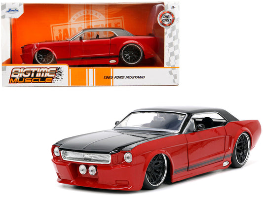 1965 Ford Mustang Custom Red and Black "Bigtime Muscle" Series 1/24 Diecast Model Car by Jada LuxuryLifeWay Online Store