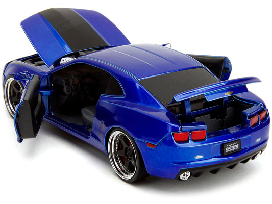 2010 Chevrolet Camaro Candy Blue with Black Hood "Bigtime Muscle" Series 1/24 Diecast Model Car by Jada LuxuryLifeWay Online Store