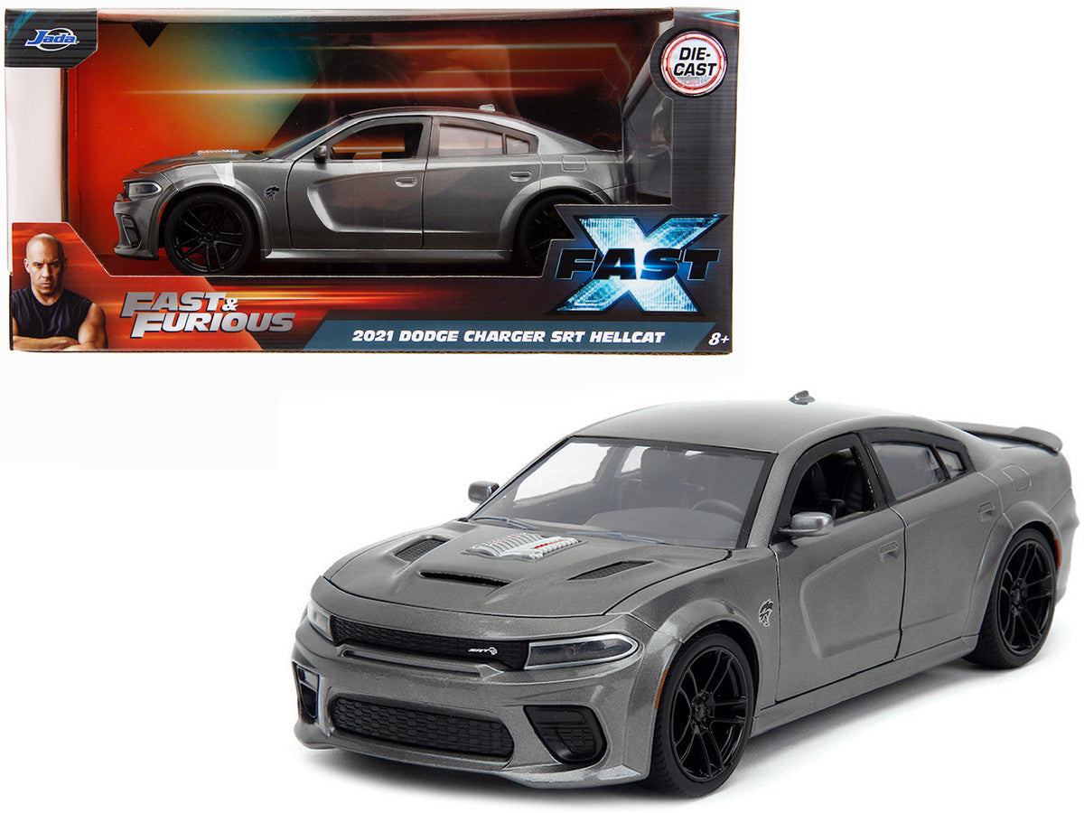 2021 Dodge Charger SRT Hellcat Gray Metallic "Fast X" (2023) Movie "Fast & Furious" Series 1/24 Diecast Model Car by Jada LuxuryLifeWay Online Store