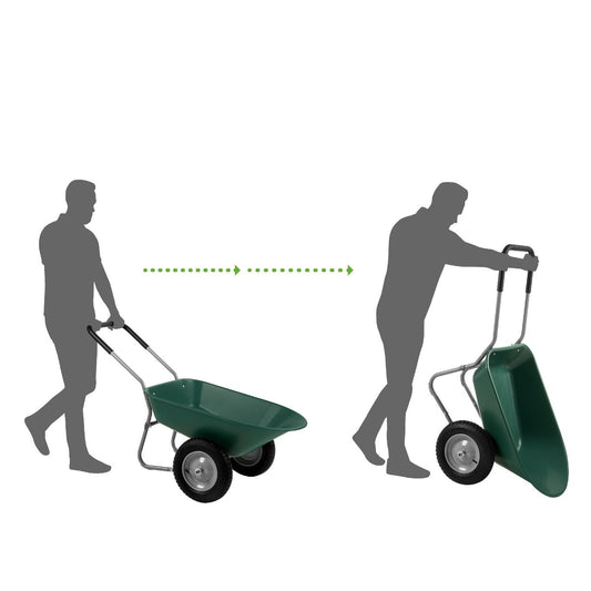 Heavy Duty 2-Wheel Multipurpose Rust Proof Wheelbarrow - Green LuxuryLifeWay Online Store