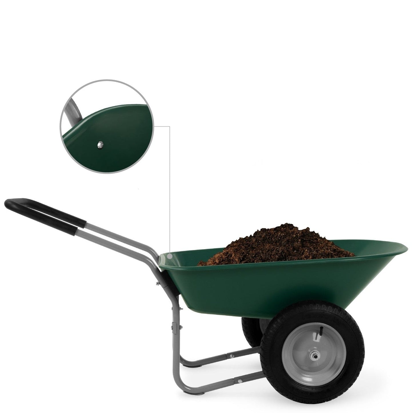 Heavy Duty 2-Wheel Multipurpose Rust Proof Wheelbarrow - Green LuxuryLifeWay Online Store