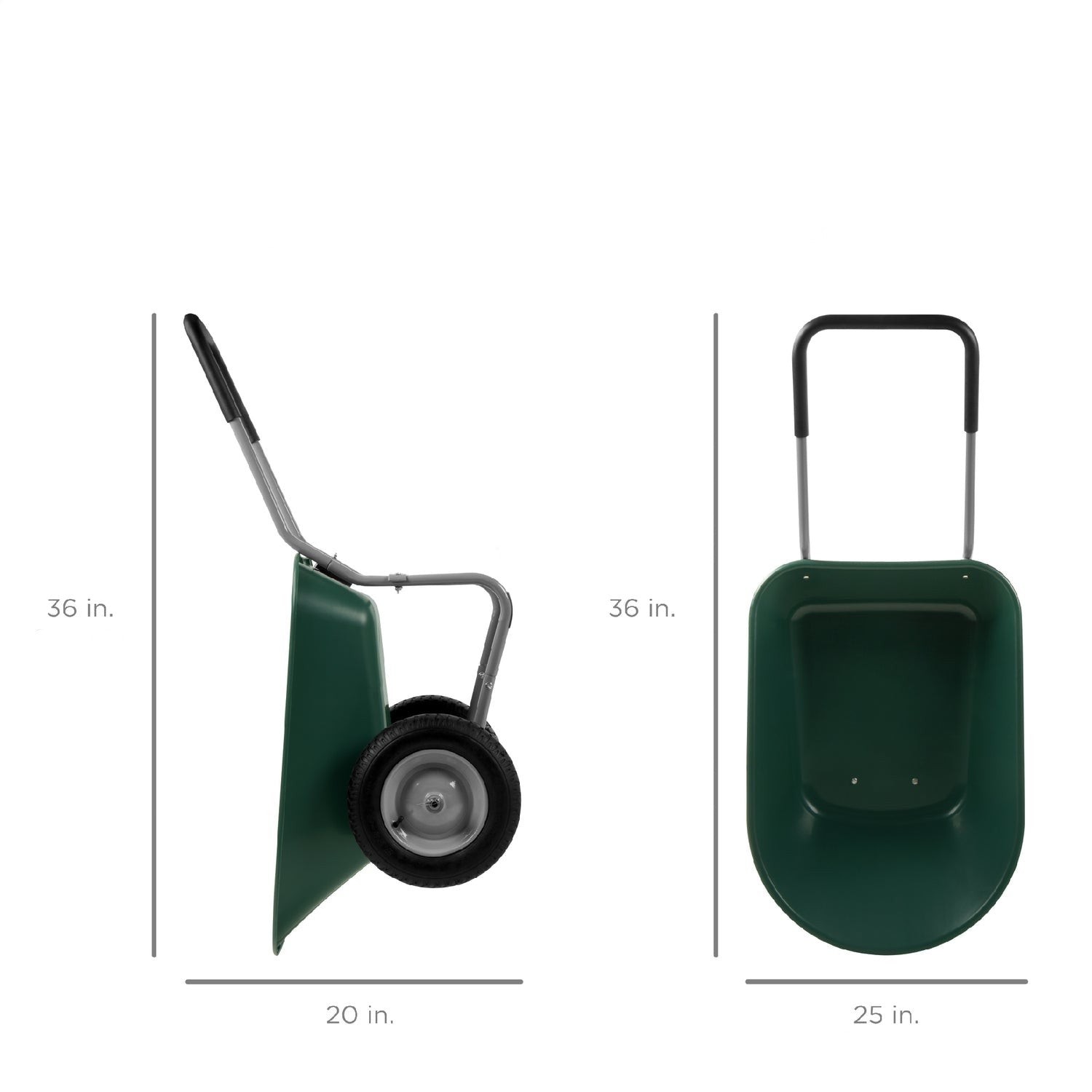 Heavy Duty 2-Wheel Multipurpose Rust Proof Wheelbarrow - Green LuxuryLifeWay Online Store
