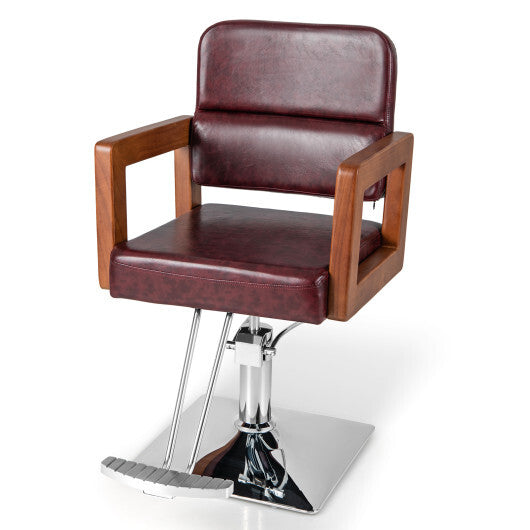 Hydraulic Barber Chair Salon Chair for Hair Stylist with 360 Degrees Swivel-Red LuxuryLifeWay Online Store