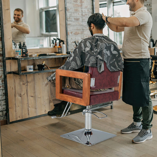 Hydraulic Barber Chair Salon Chair for Hair Stylist with 360 Degrees Swivel-Red LuxuryLifeWay Online Store