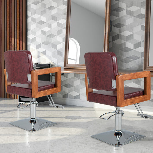 Hydraulic Barber Chair Salon Chair for Hair Stylist with 360 Degrees Swivel-Red LuxuryLifeWay Online Store