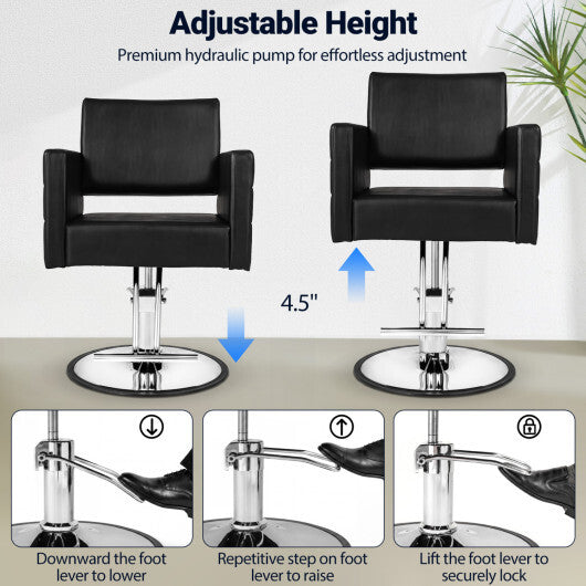 Barber Salon Chair Beauty Styling Chair with Hydraulic Pump and Adjustable Height 360?Swivel Spa Chair-Black LuxuryLifeWay Online Store