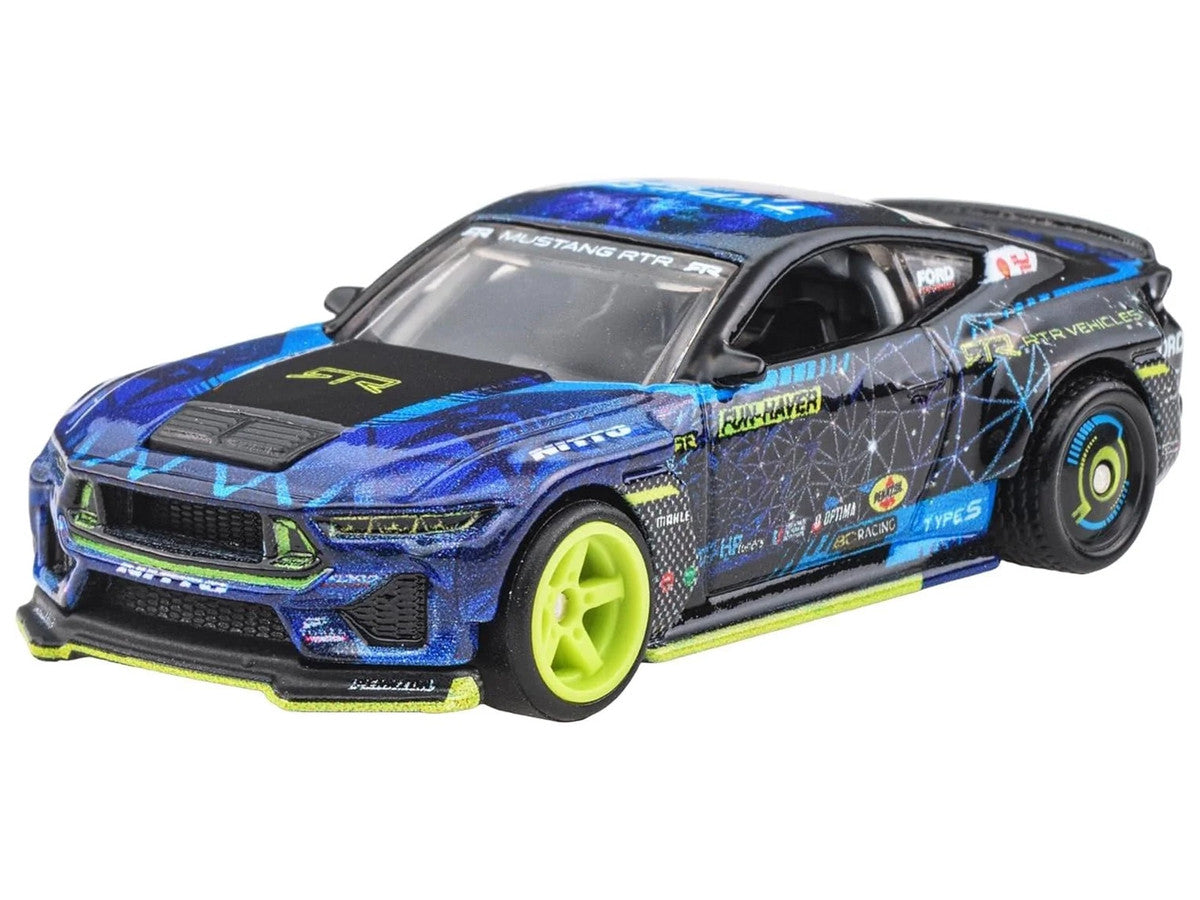 2024 Ford Mustang RTR Spec 5-FD Dark Blue with Graphics "Circuit Legends" Series Diecast Model Car by Hot Wheels LuxuryLifeWay Online Store