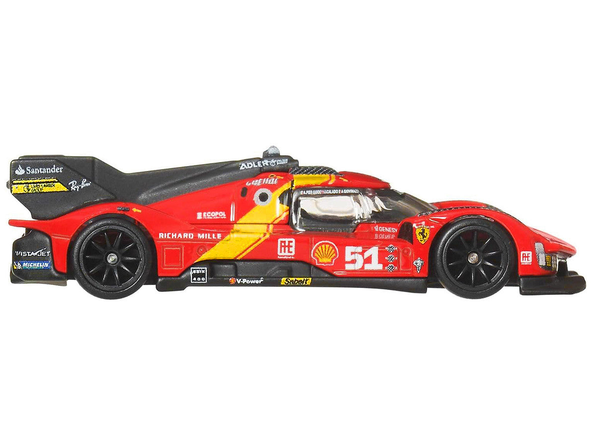 Ferrari 499P #51 Red with Yellow Stripes "Circuit Legends" Series Diecast Model Car by Hot Wheels LuxuryLifeWay Online Store