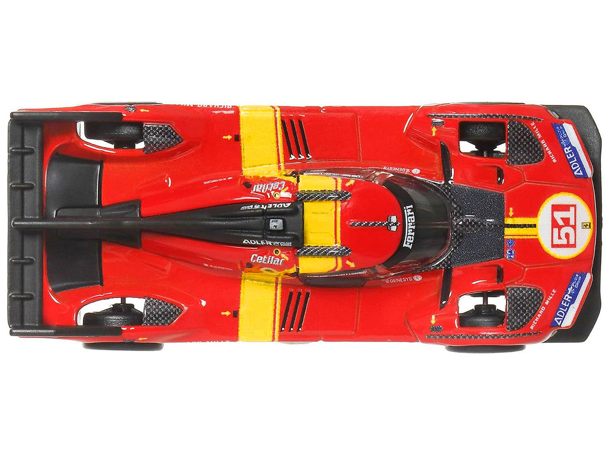 Ferrari 499P #51 Red with Yellow Stripes "Circuit Legends" Series Diecast Model Car by Hot Wheels LuxuryLifeWay Online Store