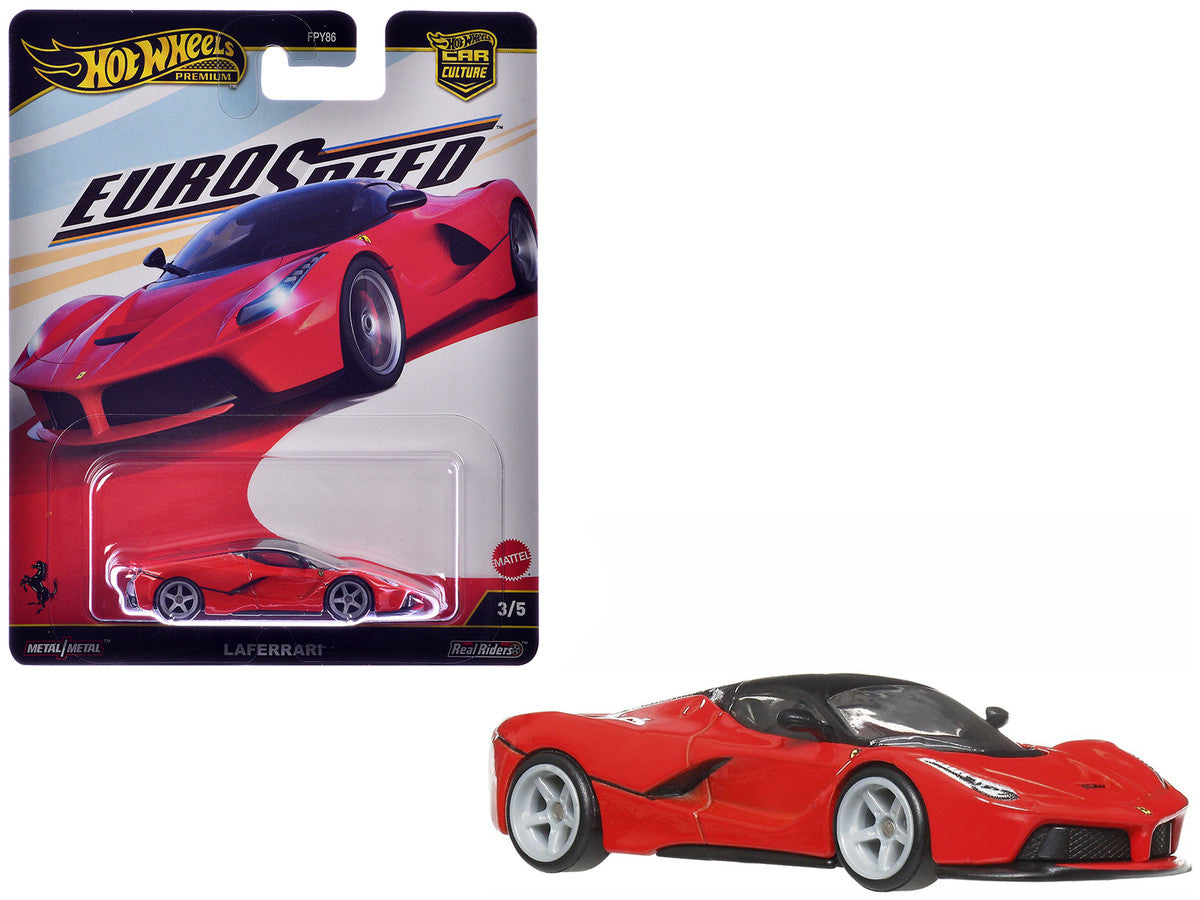 Ferrari LaFerrari Red with Black Top "Euro Speed" Series Diecast Model Car by Hot Wheels LuxuryLifeWay Online Store