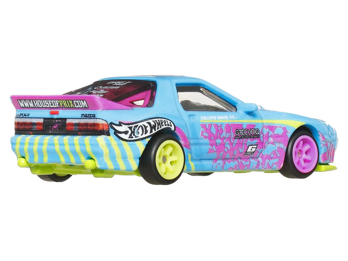 Mazda RX7 FC PANDEM Blue with Graphics "Silhouettes" Series Diecast Model Car by Hot Wheels LuxuryLifeWay Online Store