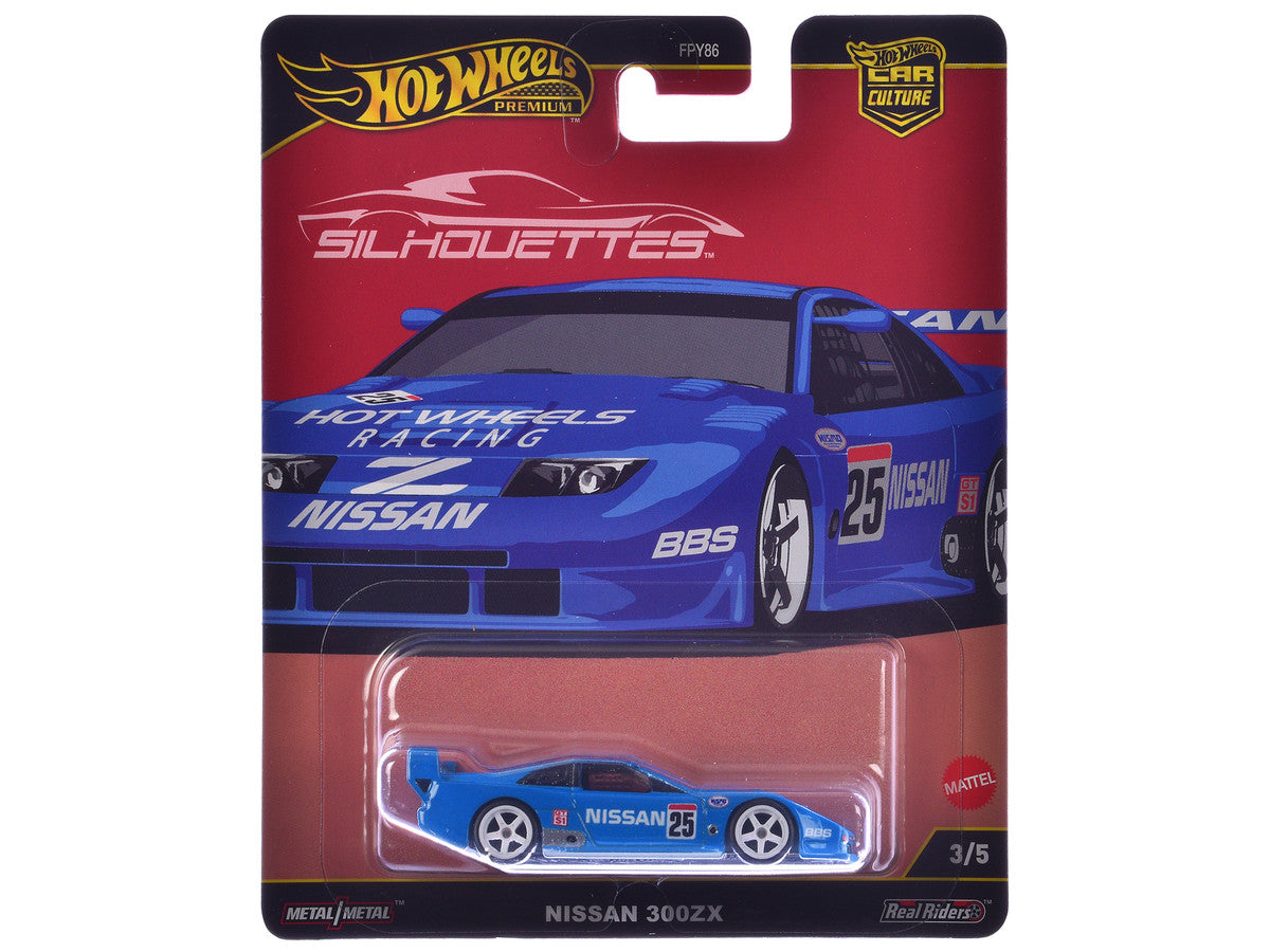 Nissan 300ZX #25 "Hot Wheels Racing" Blue "Silhouettes" Series Diecast Model Car by Hot Wheels LuxuryLifeWay Online Store