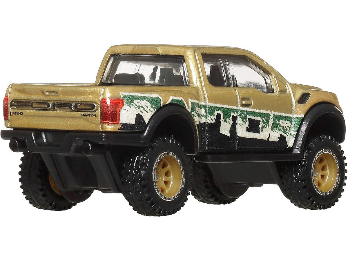 2017 Ford F-150 Raptor Pickup Truck Gold Metallic with Graphics "HW Off Road" Series Diecast Model Car by Hot Wheels LuxuryLifeWay Online Store