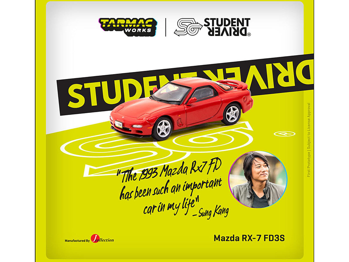 Mazda RX-7 FD3S RHD (Right Hand Drive) Red "Student Driver" "J Collection" Series 1/64 Diecast Model by Tarmac Works LuxuryLifeWay Online Store