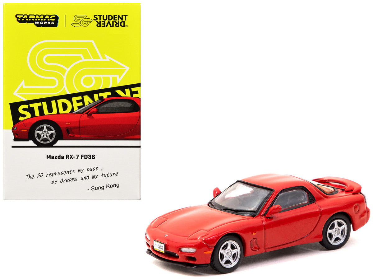 Mazda RX-7 FD3S RHD (Right Hand Drive) Red "Student Driver" "J Collection" Series 1/64 Diecast Model by Tarmac Works LuxuryLifeWay Online Store