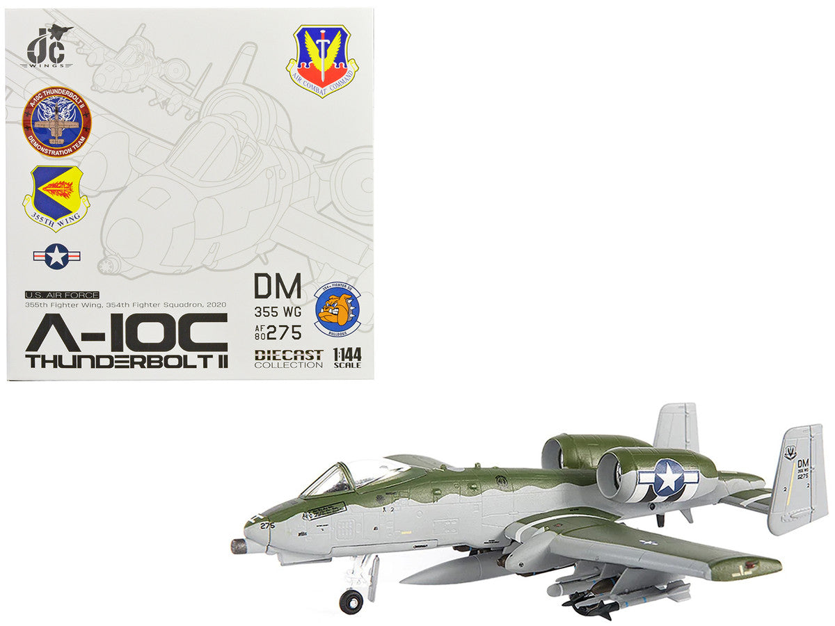 Fairchild Republic A-10C Thunderbolt II Attack Aircraft "355th Fighter Wing 354th Fighter Squadron Bulldogs" (2020) United States Air Force 1/144 Diecast Model by JC Wings LuxuryLifeWay Online Store