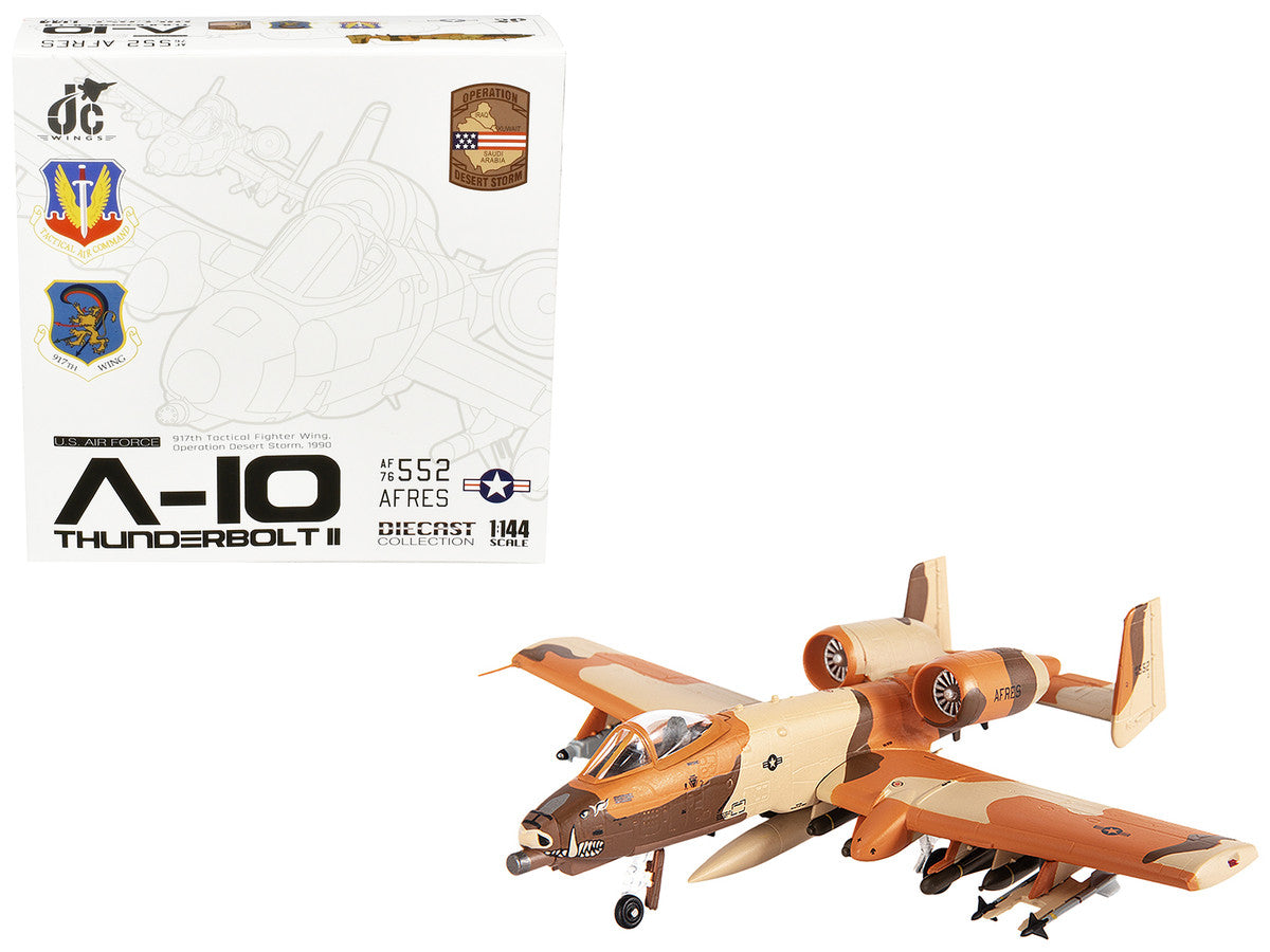Fairchild Republic A-10C Thunderbolt II Attack Aircraft "917th Tactical Fighter Wing Operation Desert Storm" (1990) United States Air Force 1/144 Diecast Model by JC Wings LuxuryLifeWay Online Store