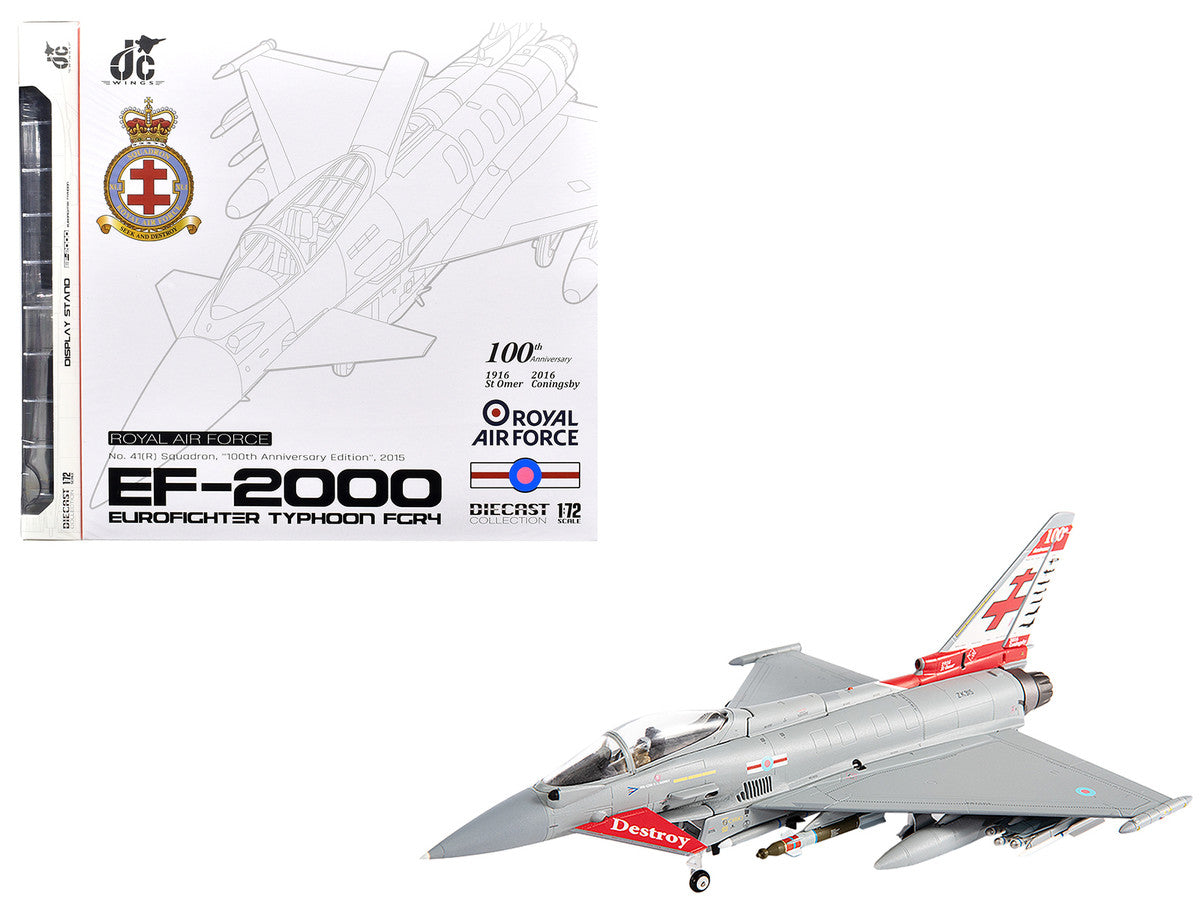 Eurofighter Typhoon FGR4 EF-2000 Aircraft "No.41(R) Squadron 100th Anniversary" (2016) British Royal Air Force 1/72 Diecast Model by JC Wings LuxuryLifeWay Online Store