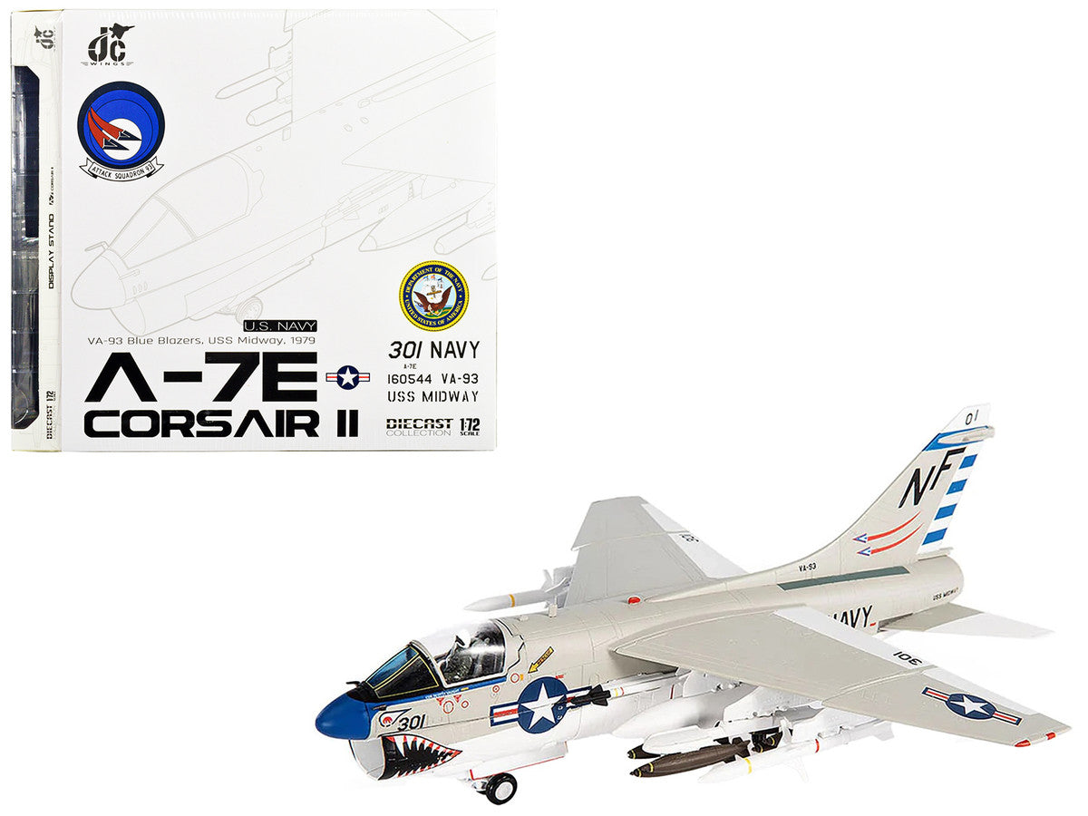 Vought A-7E Corsair II Attack Aircraft "VA-93 Blue Blazers USS Midway" (1979) United States Navy 1/72 Diecast Model by JC Wings LuxuryLifeWay Online Store