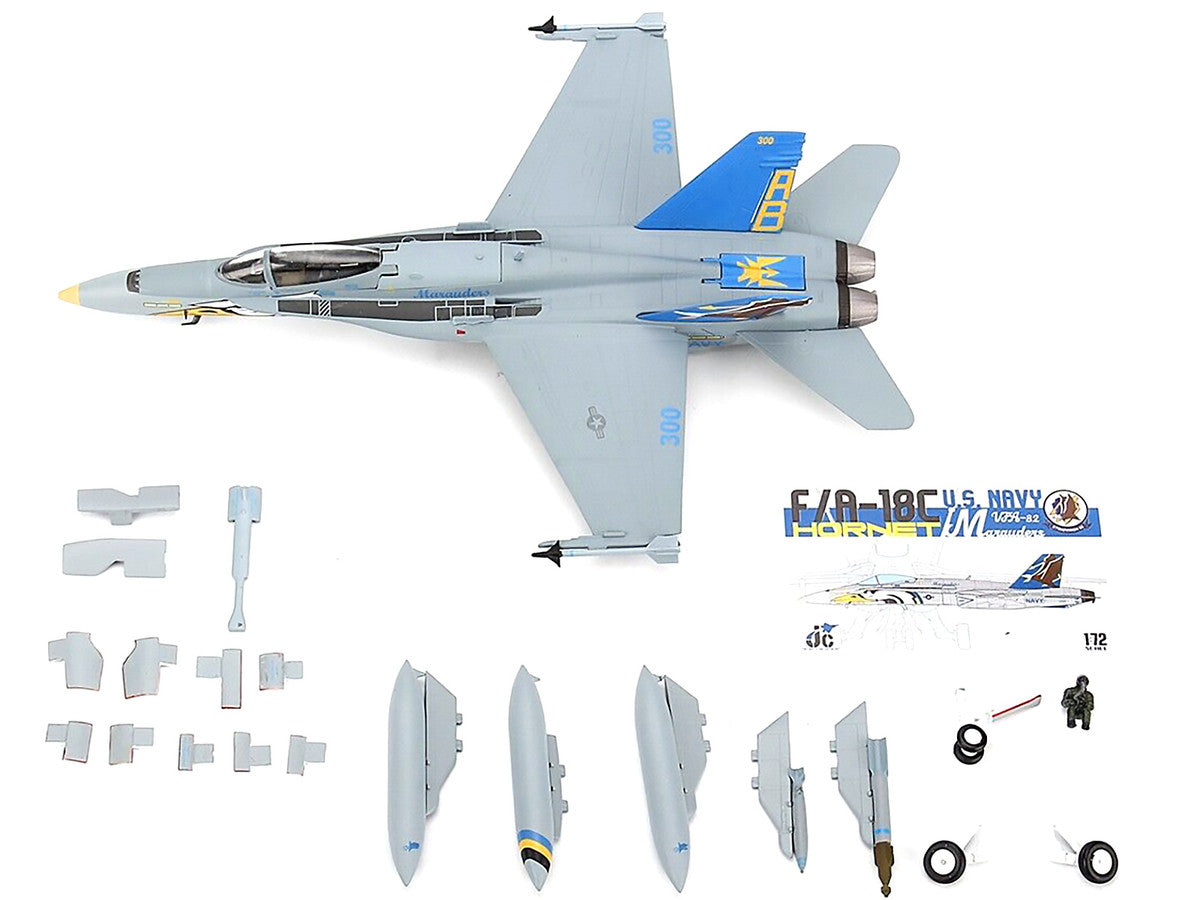 F/A-18C U.S. Navy Hornet Fighter Aircraft "VFA-82 Marauders" Limited Edition to 600 pieces Worldwide 1/72 Diecast Model by JC Wings LuxuryLifeWay Online Store
