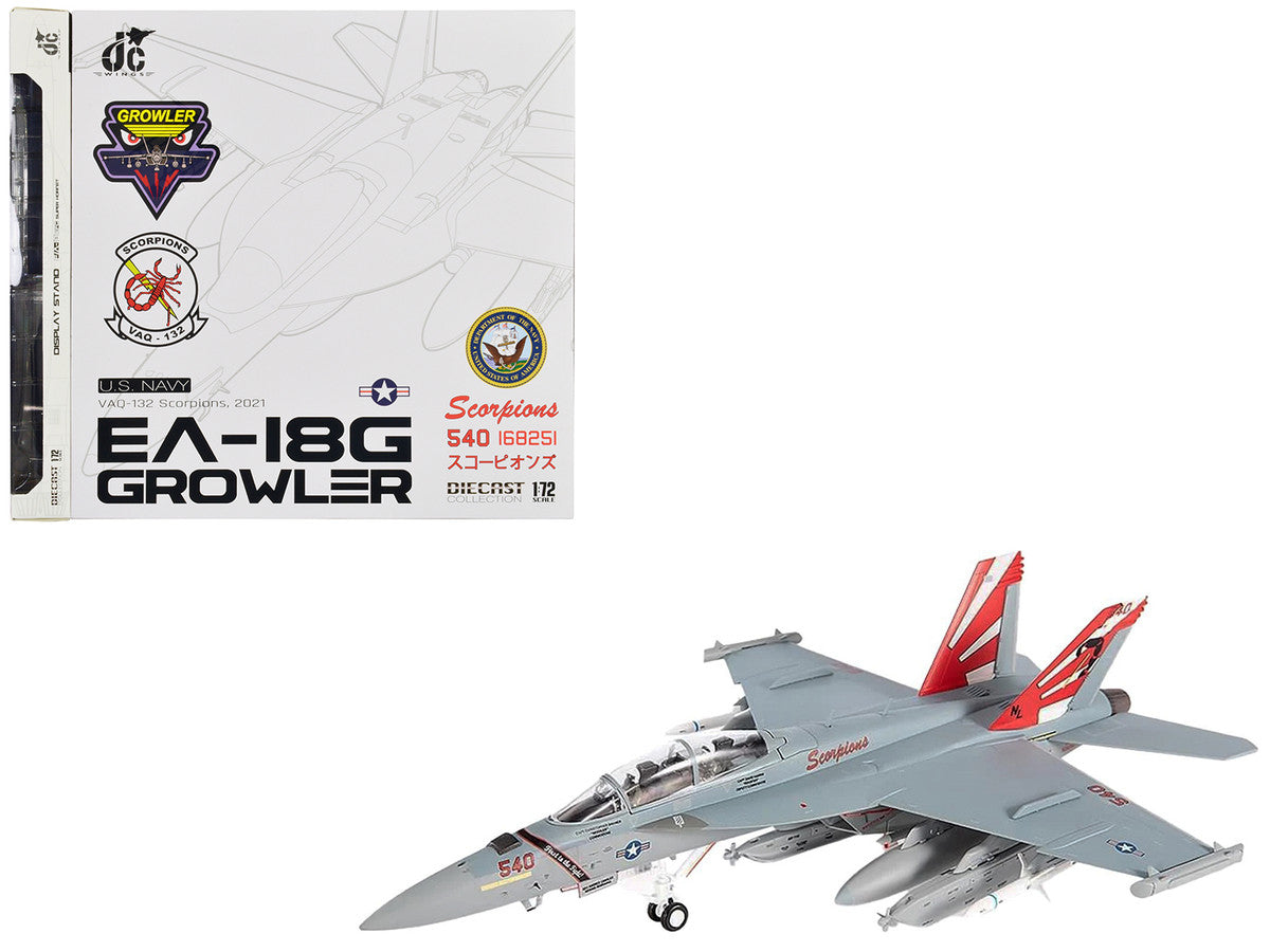 Boeing EA-18G Growler Aircraft "VAQ-132 Scorpions" United States Navy 1/72 Diecast Model by JC Wings LuxuryLifeWay Online Store