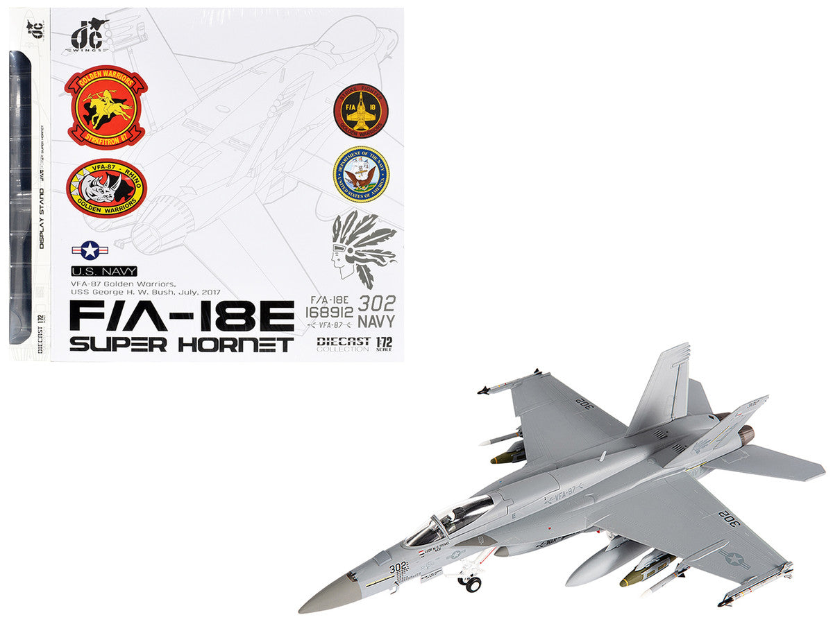 Boeing F/A-18E Super Hornet Aircraft "VFA-87 Golden Warriors USS George H. W. Bush" (2017) United States Navy 1/72 Diecast Model by JC Wings LuxuryLifeWay Online Store