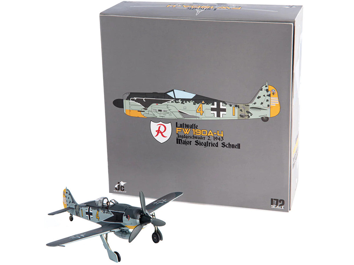 Focke-Wulf FW 190A-4 Fighter Aircraft "Major Siegfried Schnell, Luftwaffe, JG2, France" (1943) 1/72 Diecast Model by JC Wings LuxuryLifeWay Online Store
