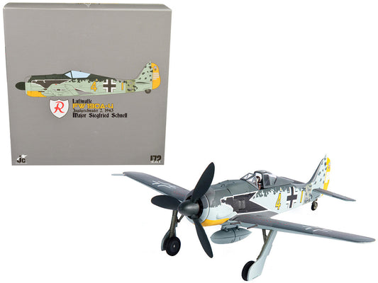 Focke-Wulf FW 190A-4 Fighter Aircraft "Major Siegfried Schnell, Luftwaffe, JG2, France" (1943) 1/72 Diecast Model by JC Wings LuxuryLifeWay Online Store