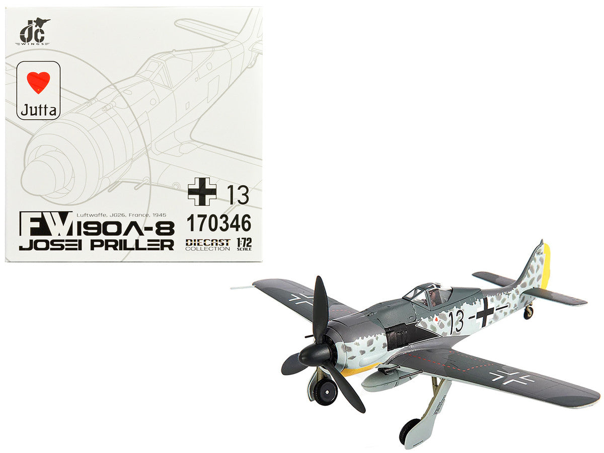 Focke-Wulf Fw 190A-8 Fighter Aircraft "JG 26 Schlageter France" (1945) German Luftwaffe 1/72 Diecast Model by JC Wings LuxuryLifeWay Online Store