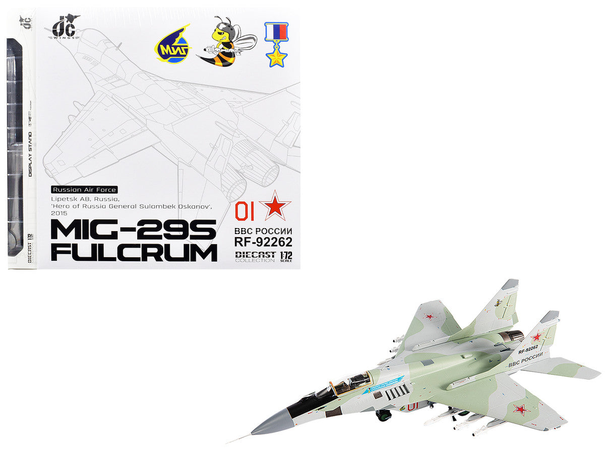 Mikoyan MiG-29S Fulcrum-C Fighter Aircraft "Hero of Russia General Sulambek Oskanov Lipetsk AB Russia" (2018) Russian Air Force 1/72 Diecast Model by JC Wings LuxuryLifeWay Online Store