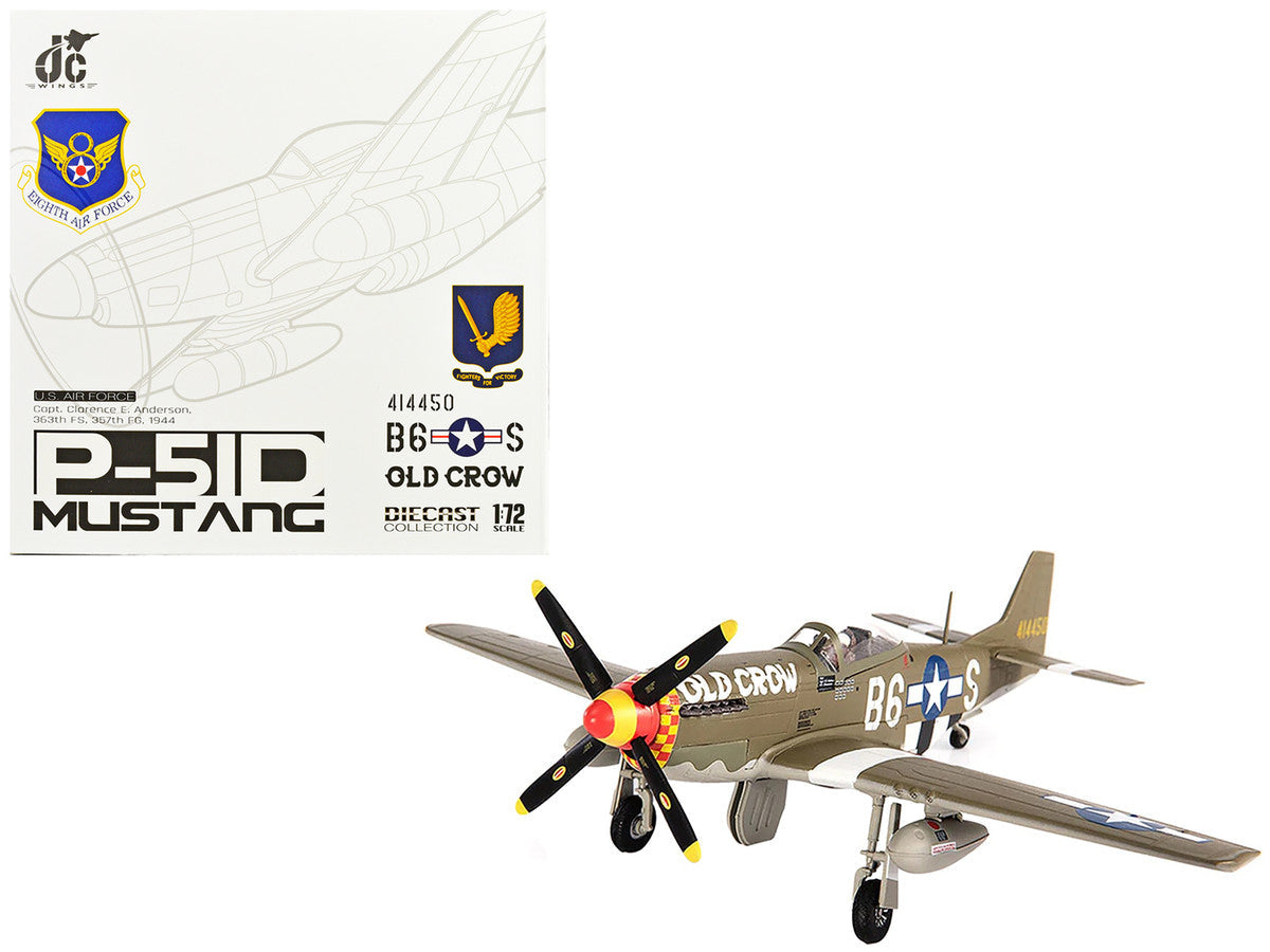 North American P-51D Mustang Fighter Aircraft "Captain Clarence E. Anderson 363rd FS 357th FG Old Crow" (1944) United States Air Force 1/72 Diecast Model by JC Wings LuxuryLifeWay Online Store