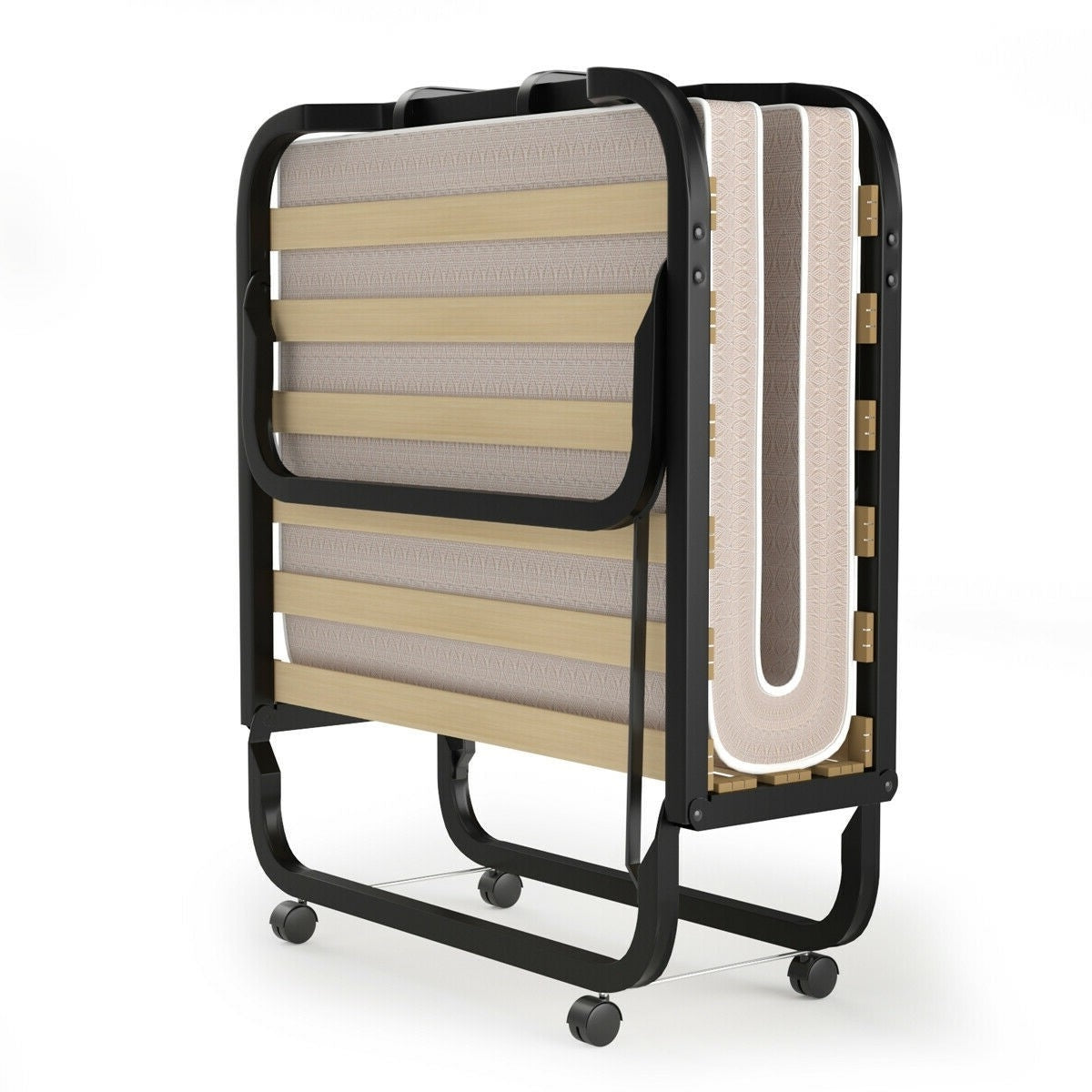 Rollaway Bed with Casters Wheels and Folding Memory Foam Mattress LuxuryLifeWay Online Store