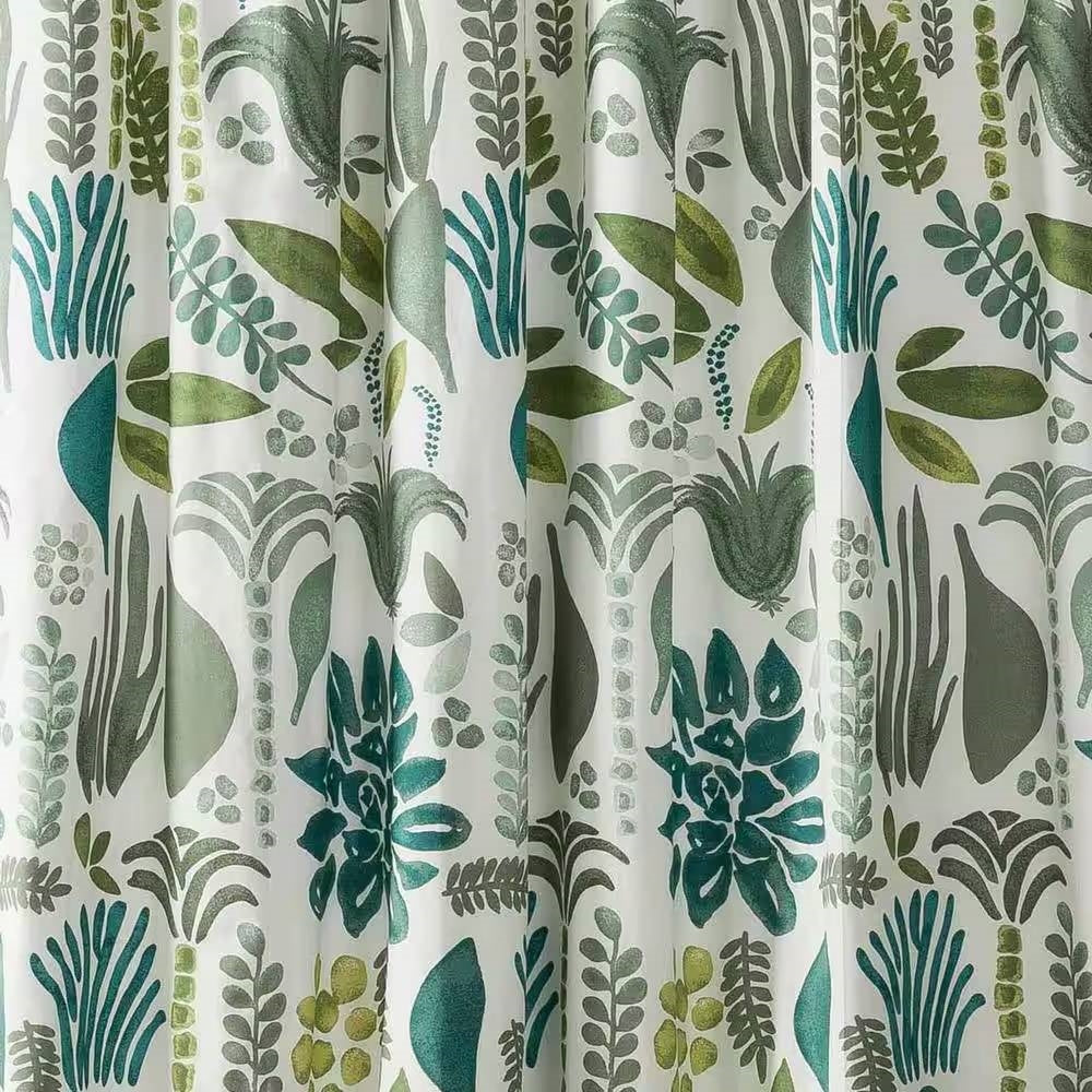 72 x 72 inch Cotton Poly Shower Curtain with Garden Leaves Herb Floral Pattern LuxuryLifeWay Online Store