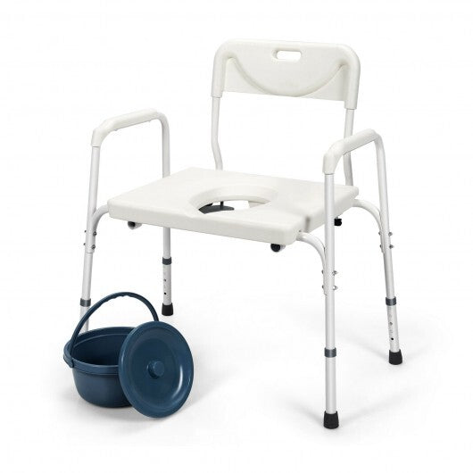 3-in-1 Bedside Commode Portable Toilet with Adjustable Height LuxuryLifeWay Online Store