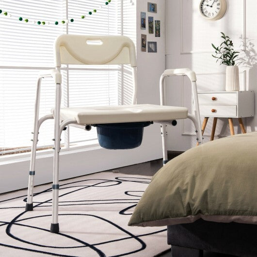 3-in-1 Bedside Commode Portable Toilet with Adjustable Height LuxuryLifeWay Online Store