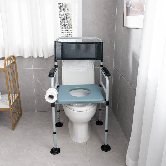4-in-1 Folding Bedside Commode Chair with Detachable Bucket and Towel Holder LuxuryLifeWay Online Store