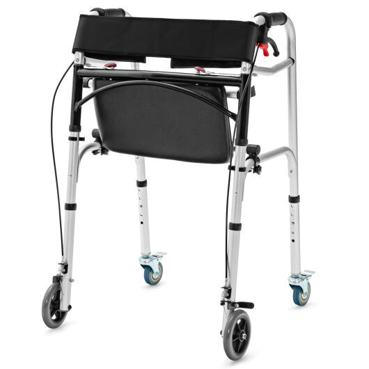 Height Adjustable Aluminum Walker with Rolling Wheels and Brakes LuxuryLifeWay Online Store