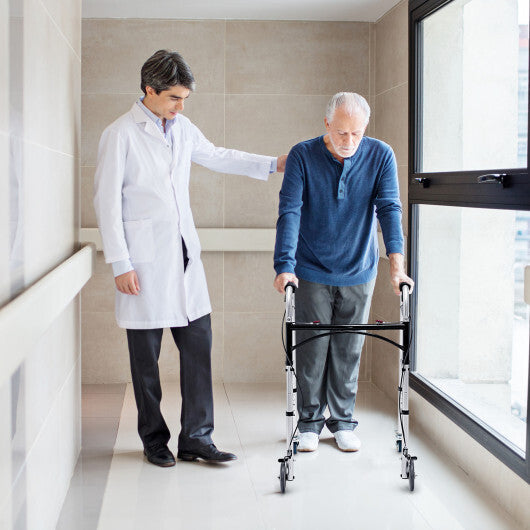 Height Adjustable Aluminum Walker with Rolling Wheels and Brakes LuxuryLifeWay Online Store